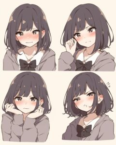 可愛い表情の女の子イラスト０