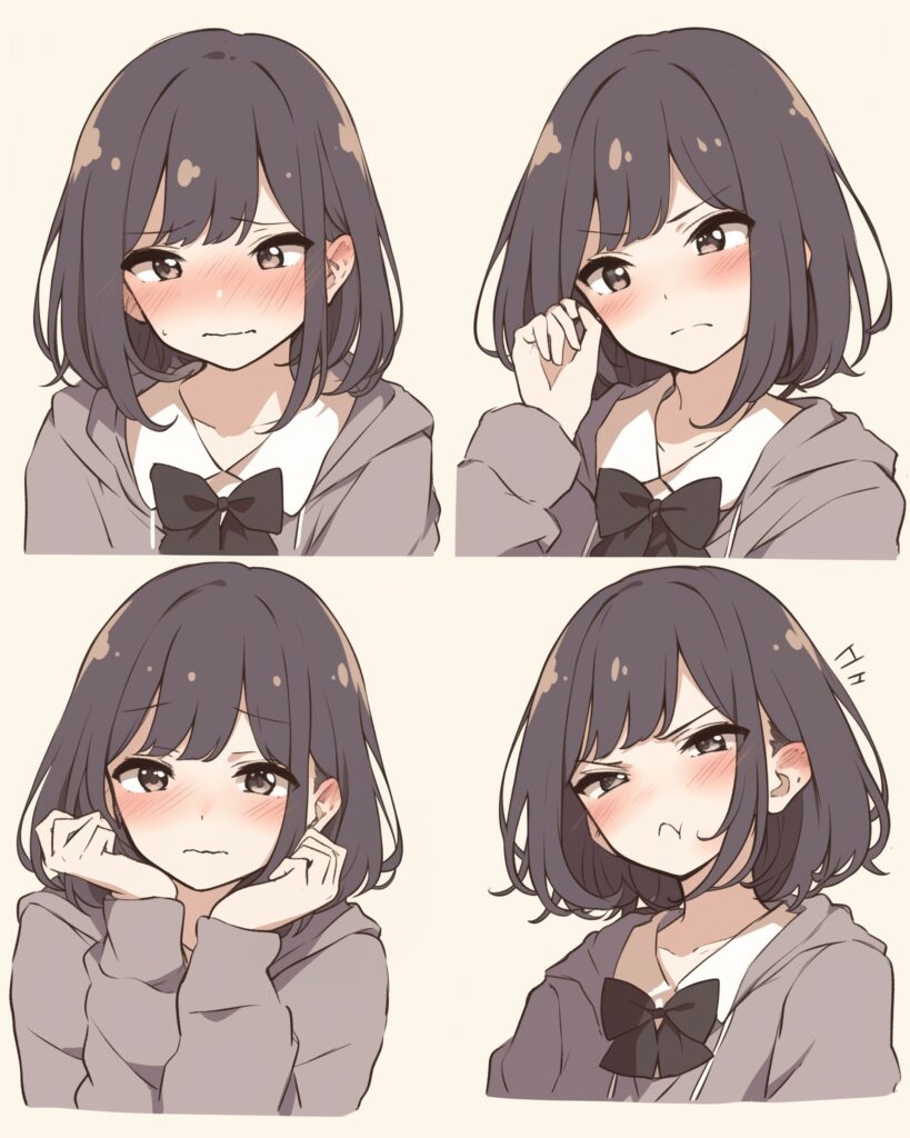 可愛い表情の女の子イラスト０