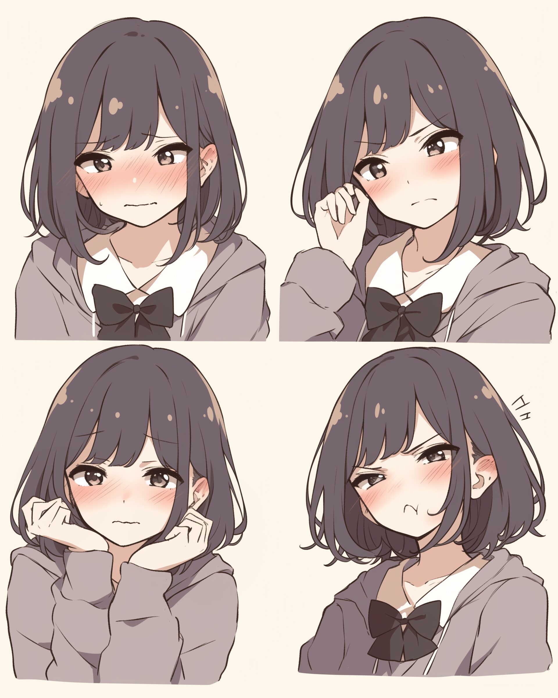 可愛い表情の女の子イラスト0