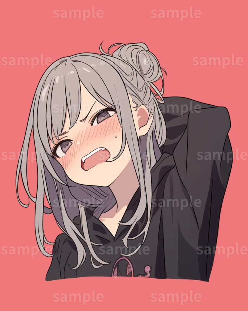 照れて赤面する女の子イラスト