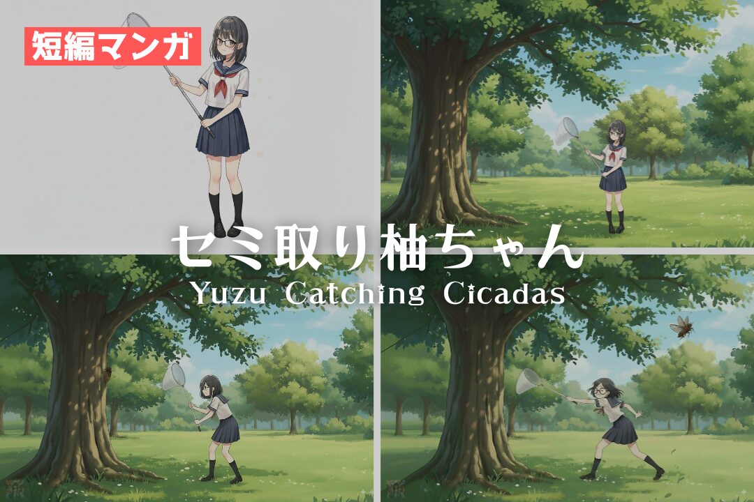 【短編マンガ】セミ取り柚ちゃん / Yuzu Catching Cicadas
