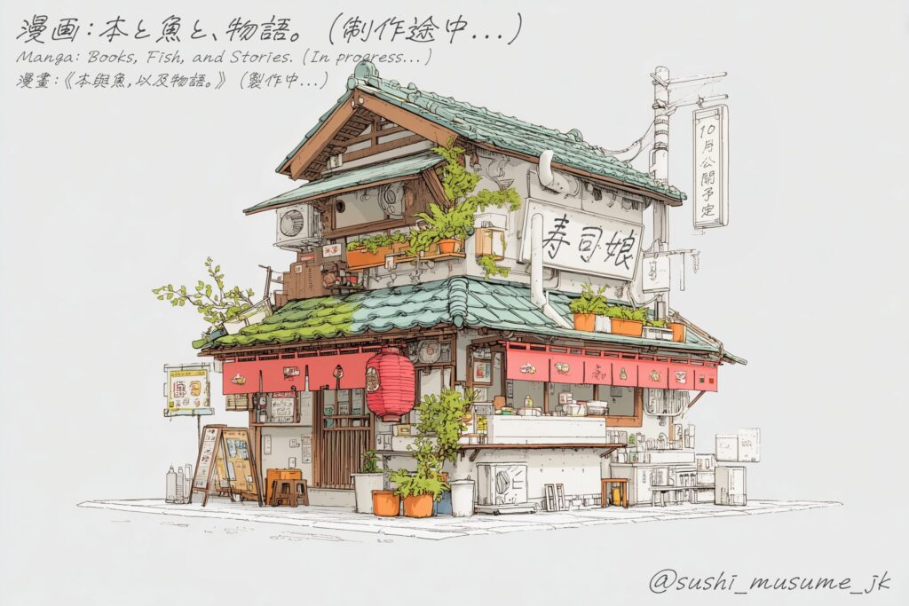 「本と魚と、物語。」漫画に登場するイラスト紹介:ラーメン鈴山