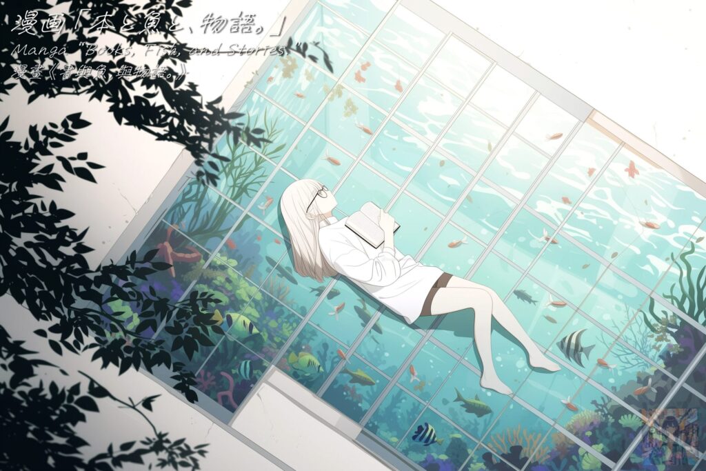 「本と魚と、物語。」漫画に登場するイラスト紹介:お昼寝