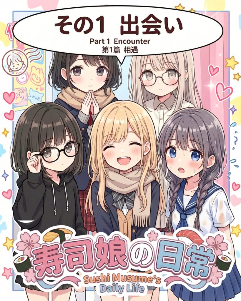 漫画「寿司娘の日常」/ Manga：Sushi Musume's Daily Life  【第1話】出会い  /  Episode1 The Encounter