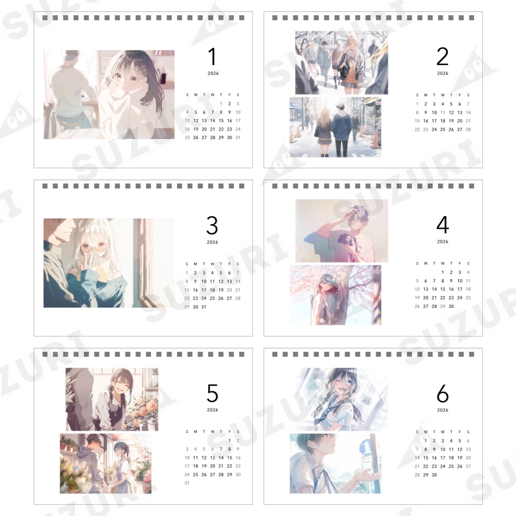 【2026年カレンダー】恋物語2026 - Story Calendar / 寿司娘