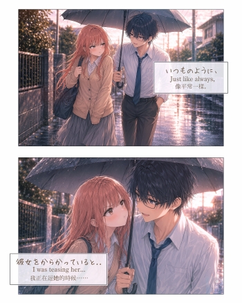 【漫画】相合傘「愛の存在(アイノカタチ)- 日常編」#5|寿司娘